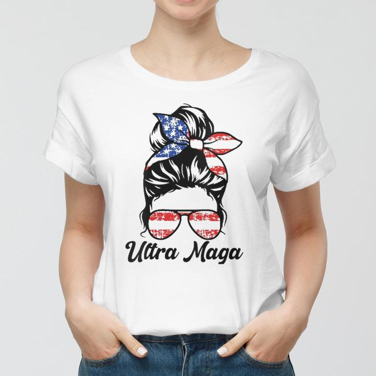 Womens Pro Trump Ultra Mega Messy Bun Women T-shirt