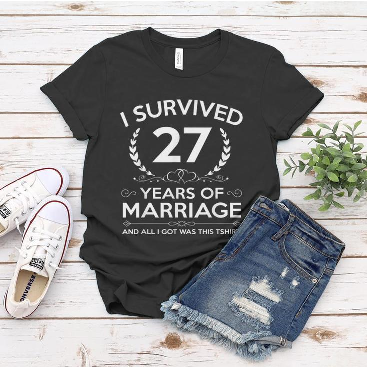 27Th Wedding Anniversary Gifts Couples Husband Wife 27 Years V2 Women T-shirt Unique Gifts
