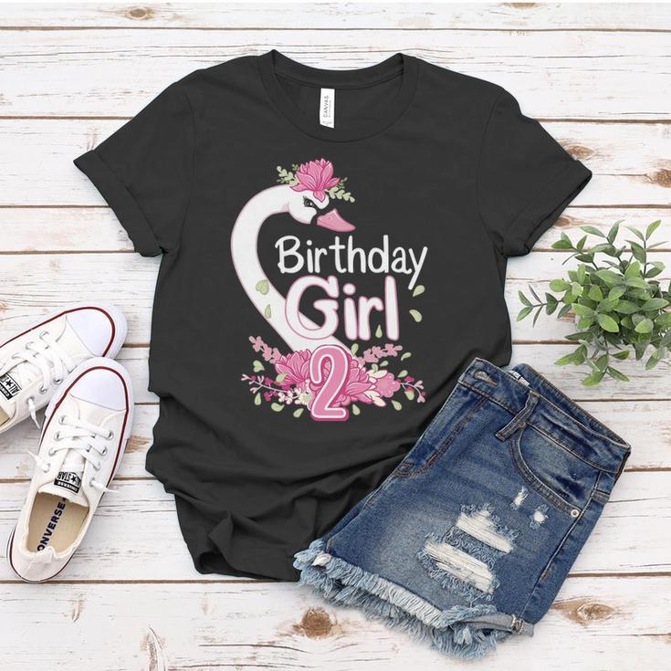 2Nd Birthday Wildlife Swan Animal 2 Years Old Birthday Girl Women T-shirt Unique Gifts