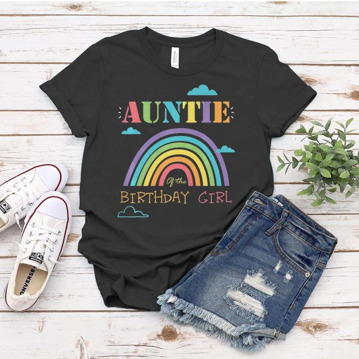 Auntie Of The Birthday Girl Rainbow Theme Matching Family Women T-shirt Unique Gifts