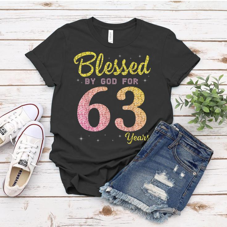 Blessed Birthday By God For 63 Years Old Happy To Me You Mom Women T-shirt Funny Gifts