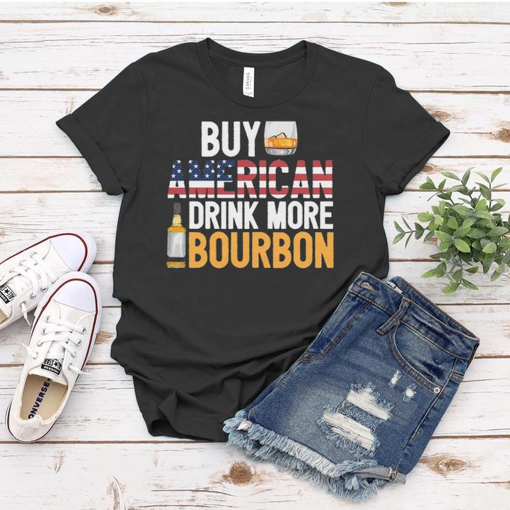 Buy American Drink More Bourbon Funny Whiskey Drinking Women T-shirt Unique Gifts
