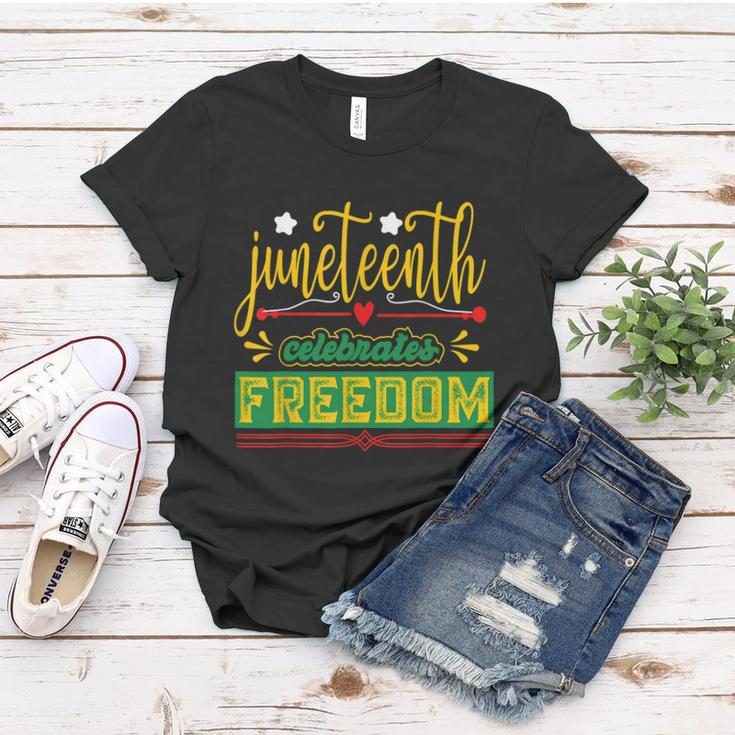 Celebrate Juneteenth Green Freedom African American Women T-shirt Unique Gifts