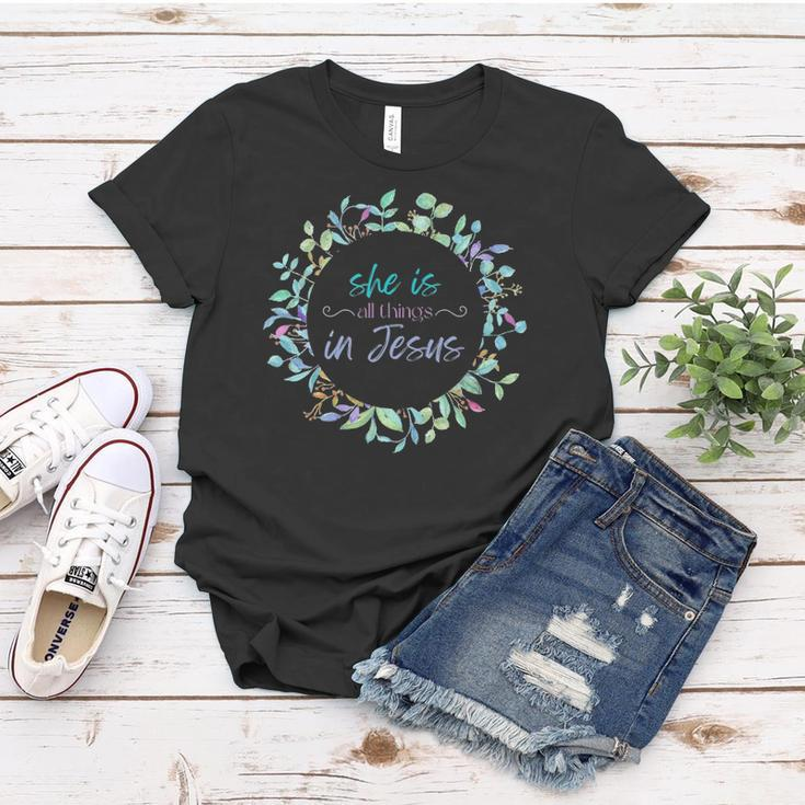 Christian She Is All Things In Jesus Gift Enough Worth Women T-shirt Unique Gifts