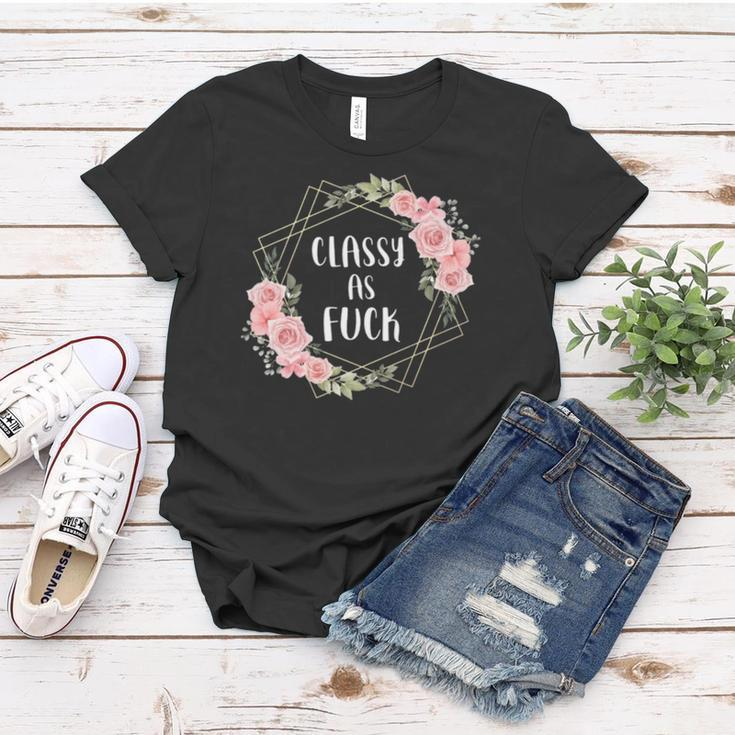 Classy As Fuck Floral Wreath Polite Offensive Feminist Gift Women T-shirt Unique Gifts