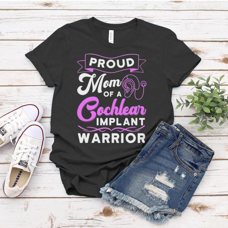 Cochlear Implant Support Proud Mom Hearing Loss Awareness Women T-shirt Unique Gifts