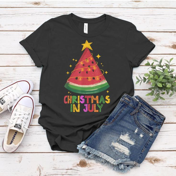 Cute Watermelon Christmas In July Kids Summer Vacation Women T-shirt Funny Gifts