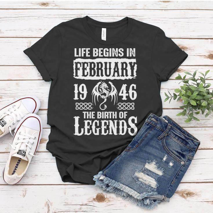 February 1946 Birthday Life Begins In February 1946 Women T-shirt Funny Gifts