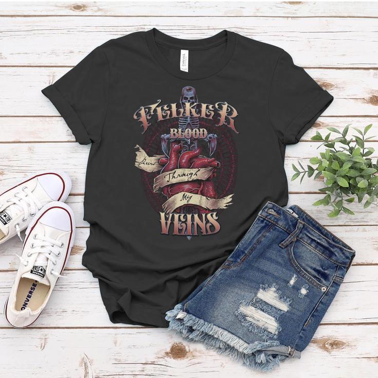 Felker Blood Runs Through My Veins Name Women T-shirt Unique Gifts