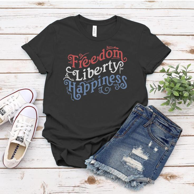 Freedom Liberty Happiness Red White And Blue Women T-shirt Unique Gifts