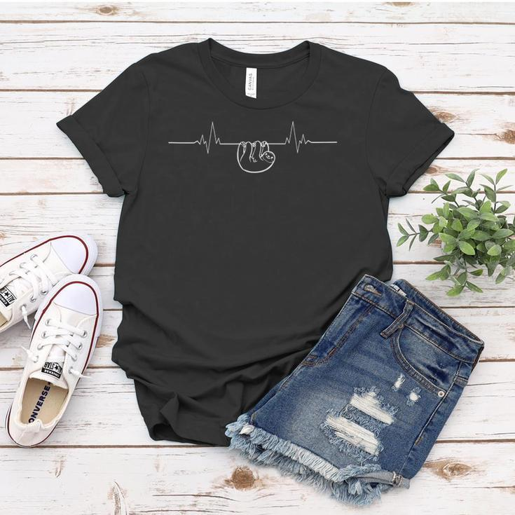 Funny Sloth Heartbeat Lazy Outfit Procrastinator Graphic Women T-shirt Unique Gifts