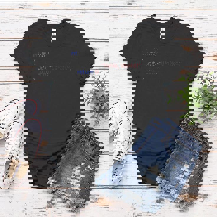 Hello World C Programming Languages Women T-shirt Unique Gifts