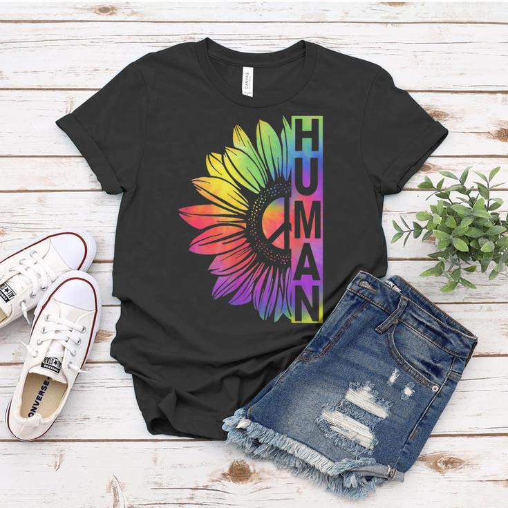 Human Sunflower Lgbt Tie Dye Flag Gay Pride Proud Lgbtq Women T-shirt Unique Gifts