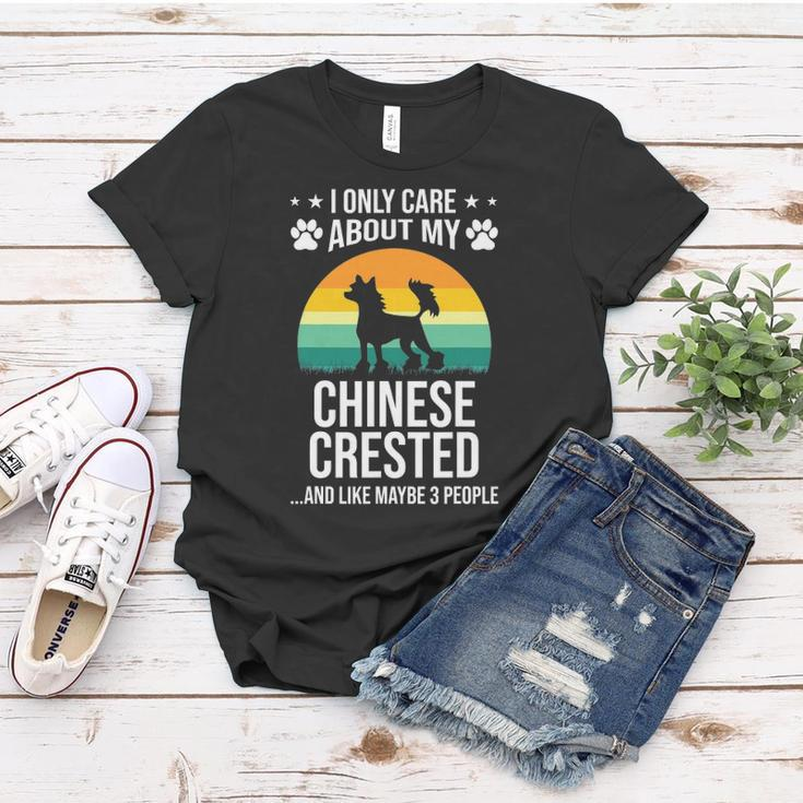 I Only Care About My Chinese Crested Dog Lover Women T-shirt Unique Gifts