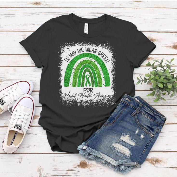 In May We Wear Green For Mental Health Awareness Rainbow Women T-shirt Unique Gifts
