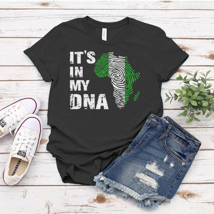 Its In My Dna Proud Nigeria Africa Usa Fingerprint Women T-shirt Unique Gifts