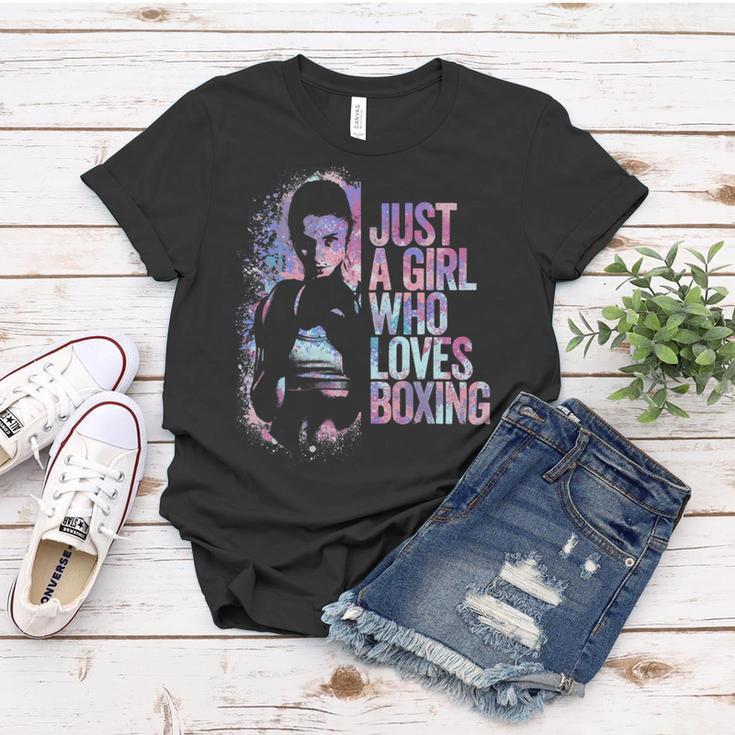 Just A Girl Who Loves Boxing Ink Splatter Women T-shirt Funny Gifts