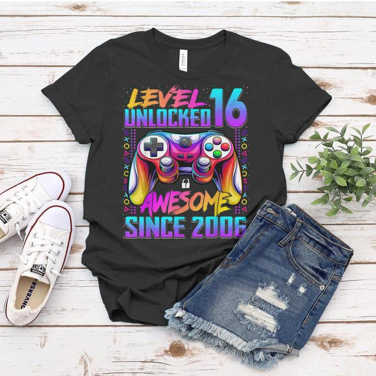Level 16 Unlocked Awesome Since 2006 16Th Birthday Gaming Women T-shirt Funny Gifts