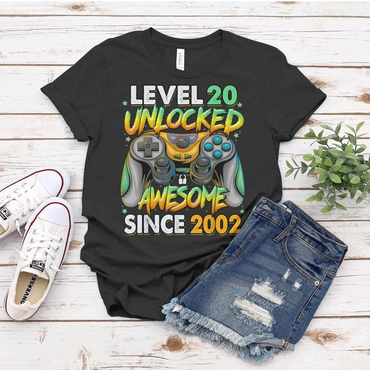 Level 20 Unlocked Awesome Since 2002 20Th Birthday Gaming V3 Women T-shirt Funny Gifts