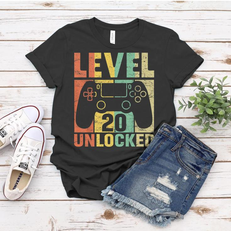 Level 20 Unlocked Video Game 20Th Birthday Gift Retro Women T-shirt Funny Gifts