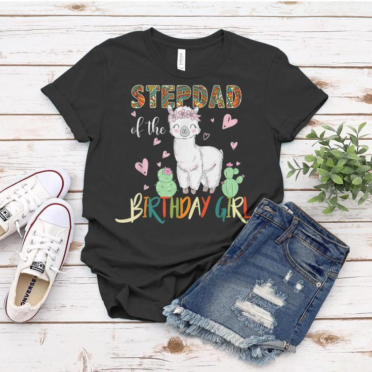 Llama Birthday Stepdad Of The Birthday Girl Outfits Women T-shirt Funny Gifts