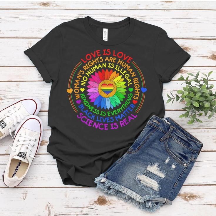Love Is Love Science Is Real Kindness Is Everything Lgbt Women T-shirt Unique Gifts