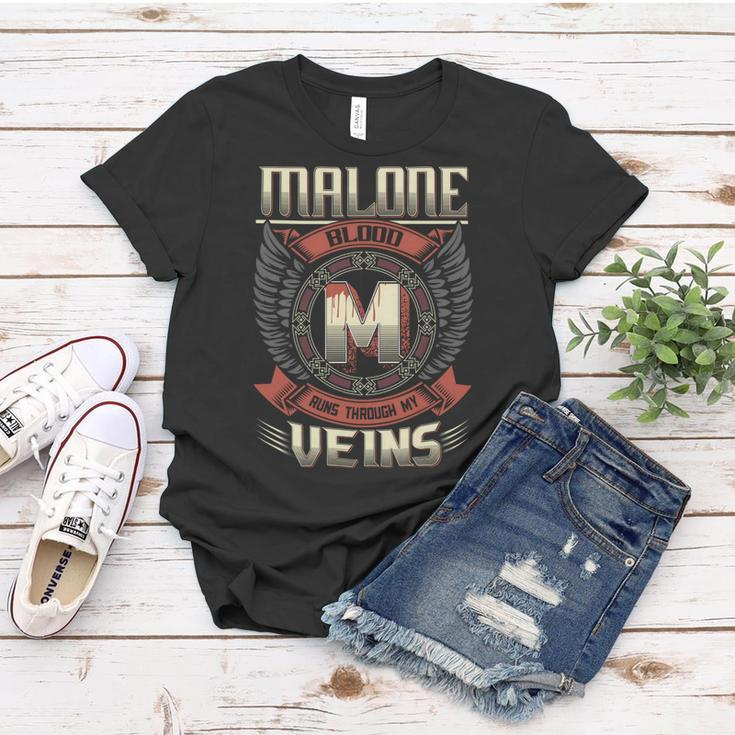 Malone Blood Run Through My Veins Name V9 Women T-shirt Funny Gifts
