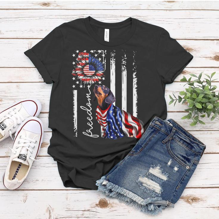 Patriotic 4Th Of July Weiner Dachshund Dog Freedom Women T-shirt Funny Gifts