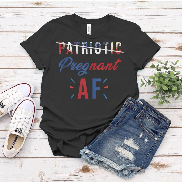 Patriotic Pregnant Af Baby Reveal 4Th Of July Pregnancy Mom V2 Women T-shirt Funny Gifts