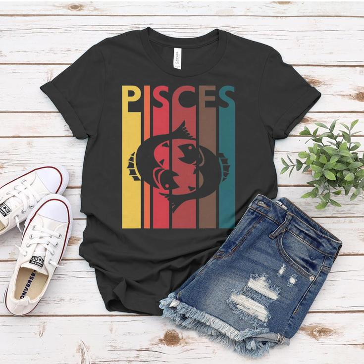 Retro Pisces Zodiac Sign February March Birthday Gift Pisces Women T-shirt Unique Gifts