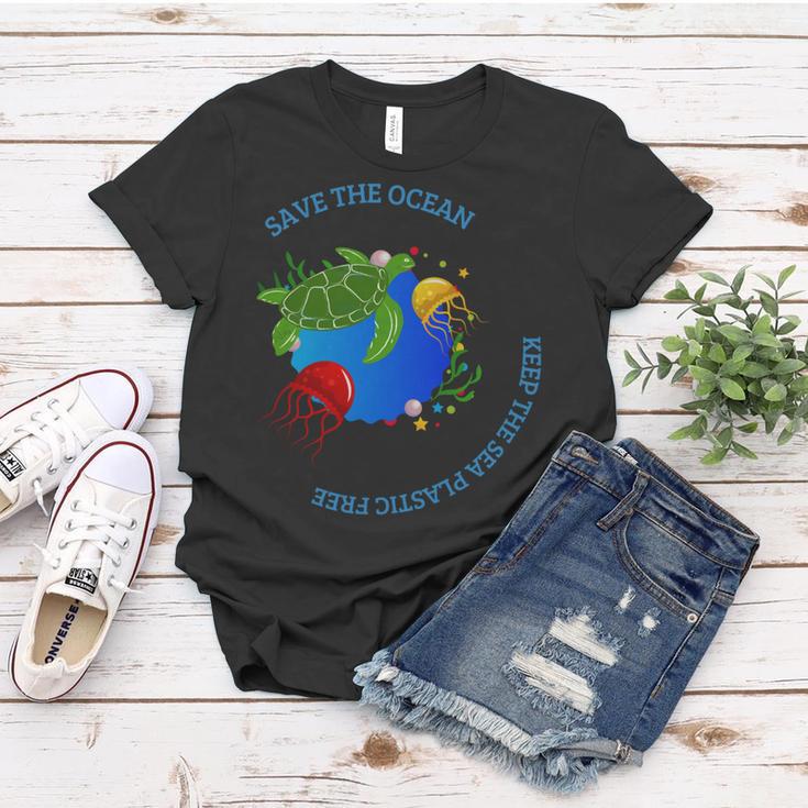 Save The Ocean Keep The Sea Plastic Free Women T-shirt Funny Gifts