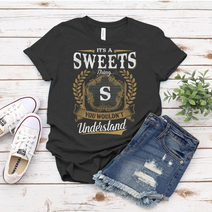 Sweets Blood Runs Through My Veins Name V2 Women T-shirt Unique Gifts