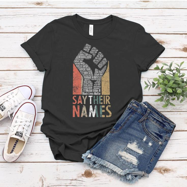 Vintage Say Their Names Black Lives Matter Blm Apparel Women T-shirt Unique Gifts