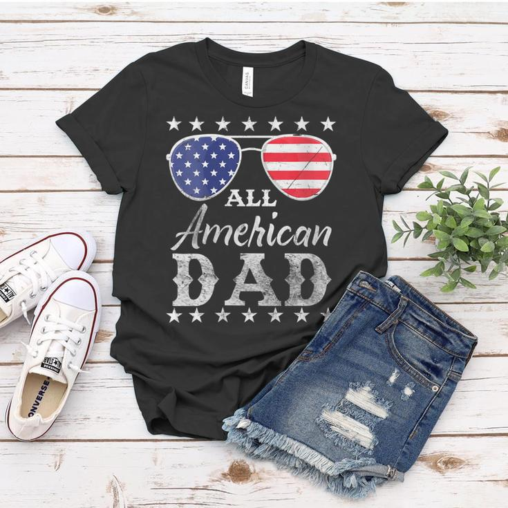 Womens All American Dad Fathers Men Patriotic 4Th Of July Women T-shirt Funny Gifts