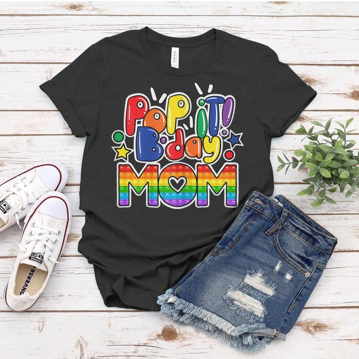 Womens Pop It Mom Of The Birthday Girl Or Boy Fidget Toy Women T-shirt Funny Gifts