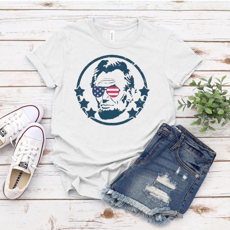 Abraham Lincoln 4Th Of July Usa Tee Gift Women T-shirt Unique Gifts