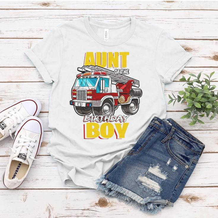 Aunt Of The Birthday Boy Matching Family Fireman Firetruck Women T-shirt Unique Gifts