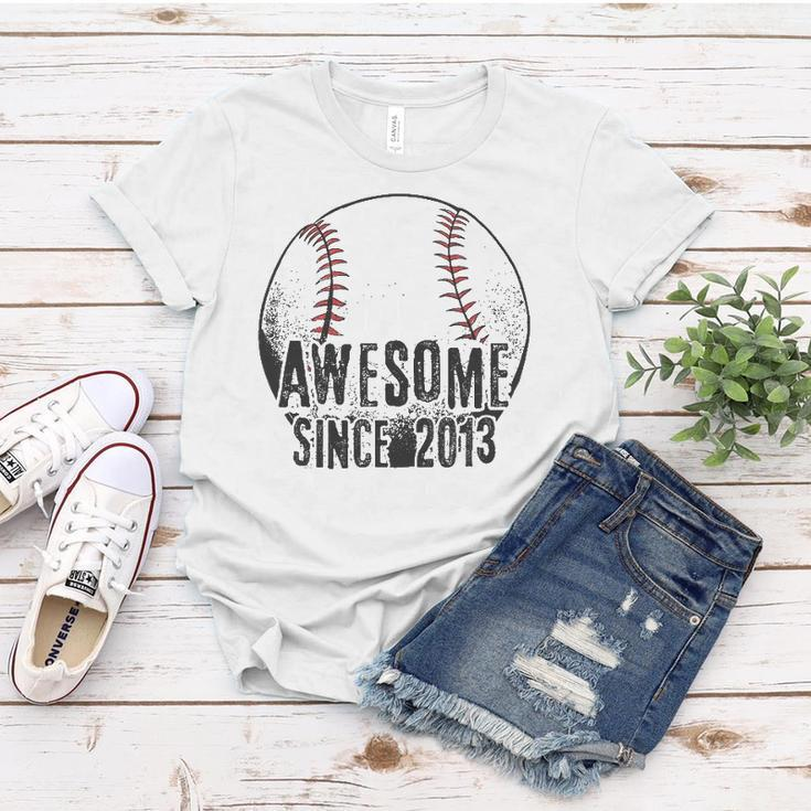 Awesome Since 2013 9 Years Old Baseball Player 9Th Birthday Women T-shirt Unique Gifts