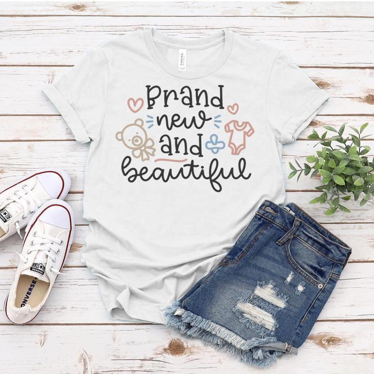 Baby Shower Text Design Brand New And Beautiful Women T-shirt Funny Gifts