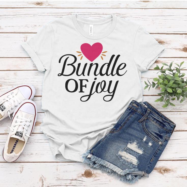 Baby Shower Text Design Bundle Of Joy Heart Women T-shirt Funny Gifts