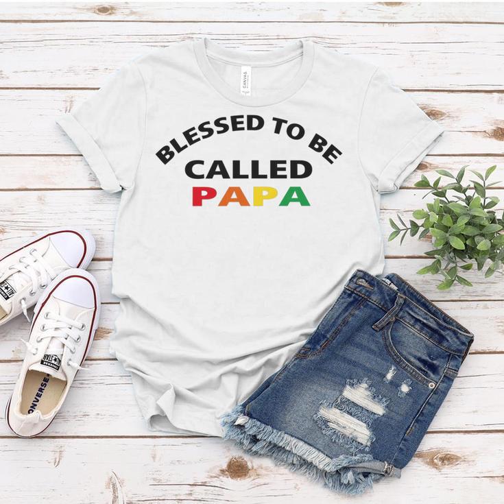 Blessed To Be Called Papa Sticker Women T-shirt Funny Gifts