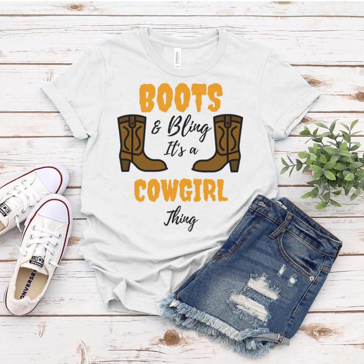 Boots Bling Its A Cowgirl Thing Women T-shirt Funny Gifts