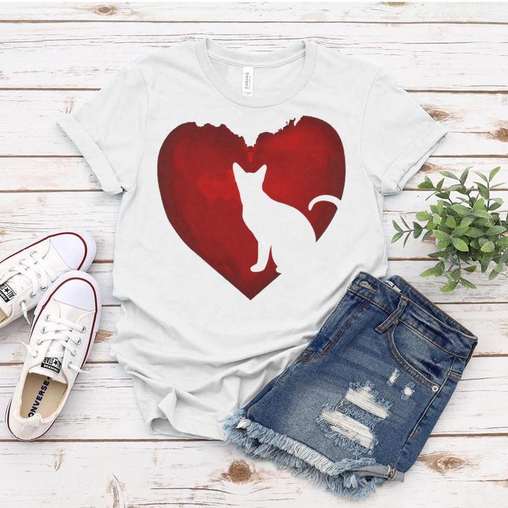 Cat Heart Shirt Cat Lovers Valentine Day Gifts For Couple Women T-shirt Funny Gifts