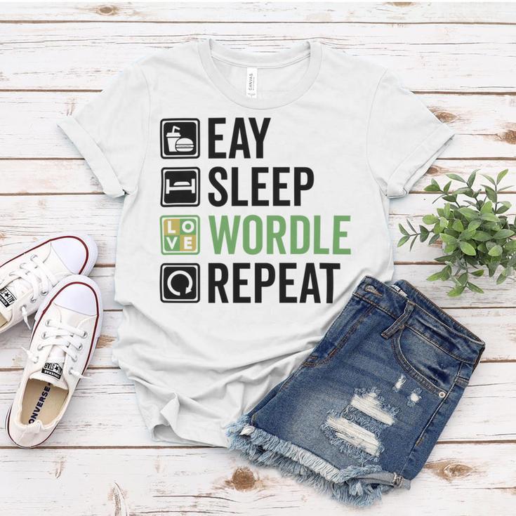 Eat Eat Sleep Wordle Repeat Wordle Lover Wordle Addict Women T-shirt Funny Gifts