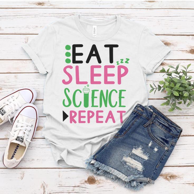 Eat Sleep Science Repeat Women T-shirt Funny Gifts