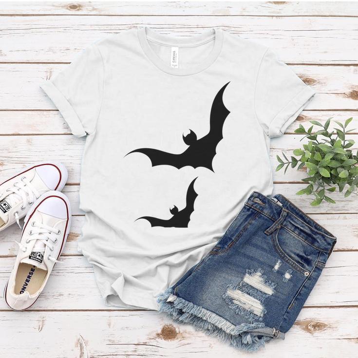 Halloween Two Bats Pattern Women T-shirt Funny Gifts