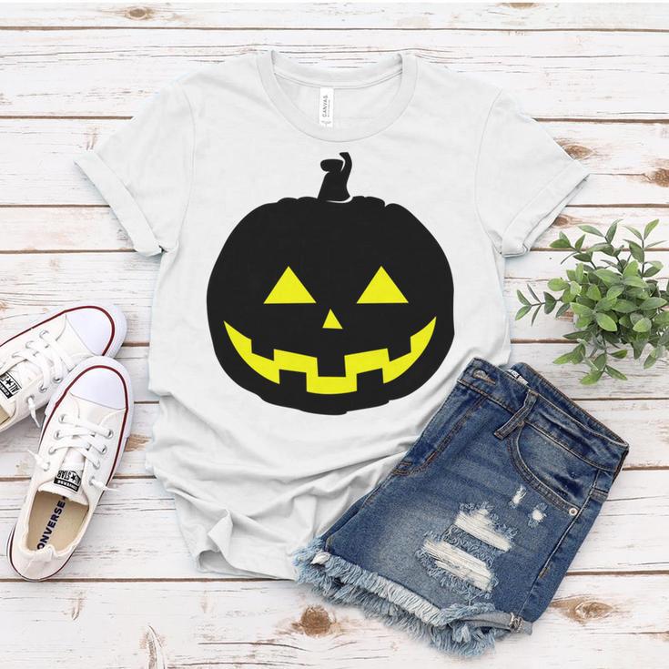 Happy Halloween Scary Black Pumpkin Pattern Women T-shirt Funny Gifts