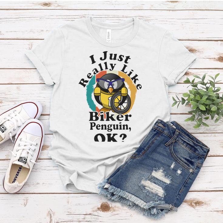 I Really Like Biker Penguin Ok Women T-shirt Funny Gifts