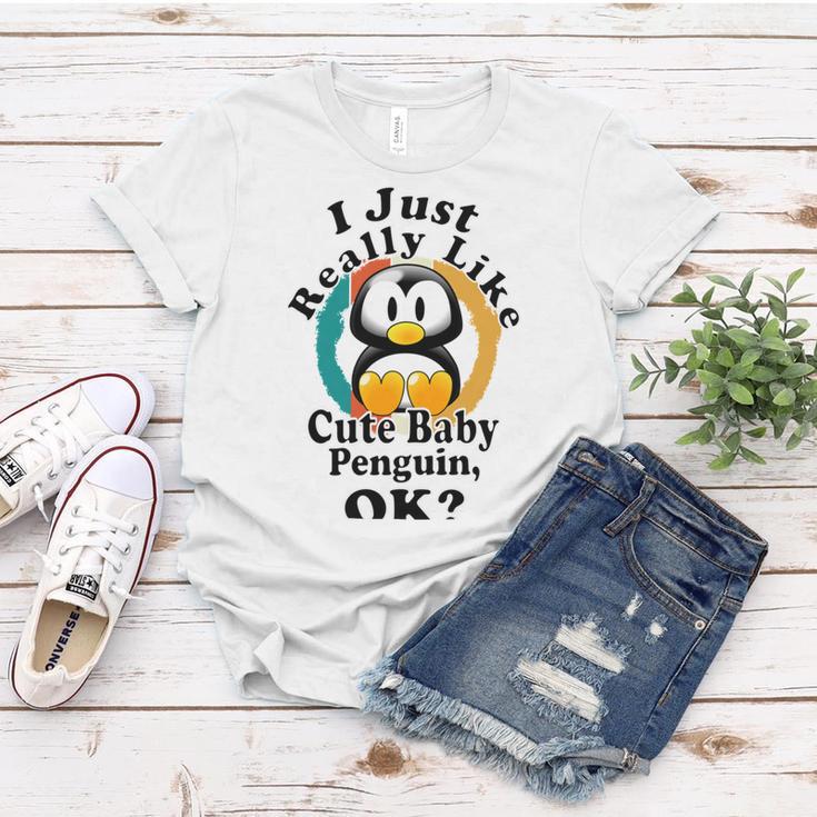 I Really Like Cute Baby Penguin Ok Women T-shirt Funny Gifts