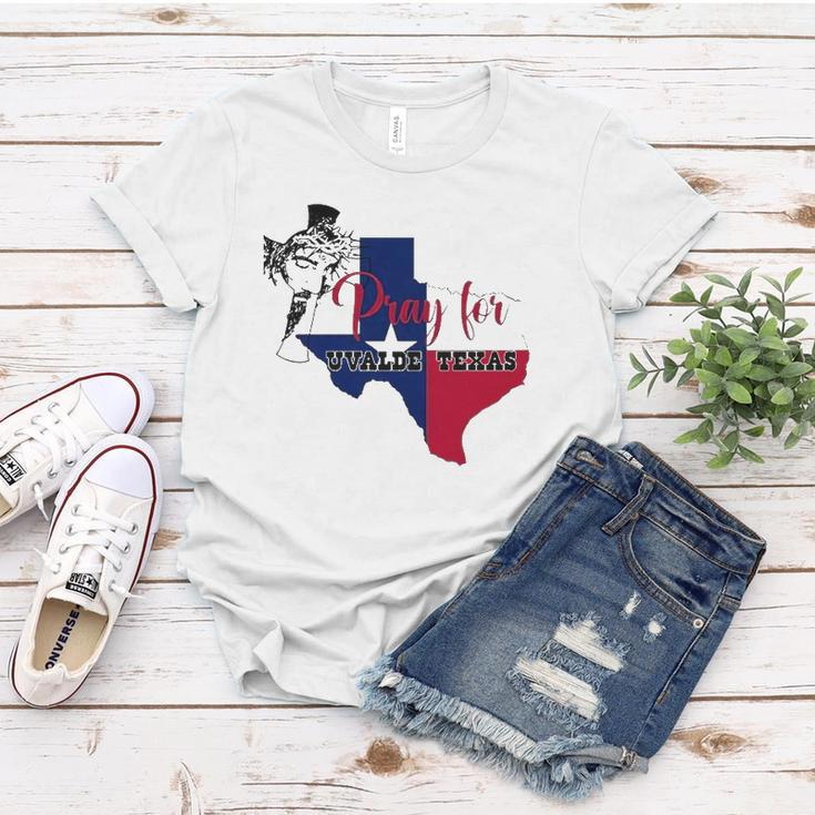 Jesus Pray For Uvalde Texas Protect Texas Not Gun Christian Cross Women T-shirt Unique Gifts